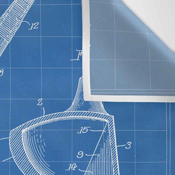 Golf Driver Patent - Golf Art - Blueprint Wall Tapestry Gallery Image 3