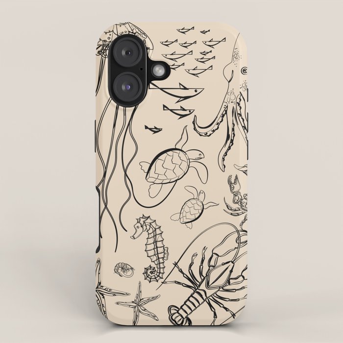 Minimal Sea Life 2 iPhone Case Gallery Image 1