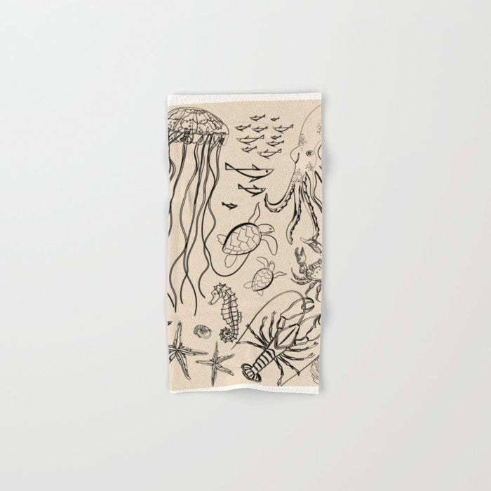 Minimal Sea Life 2 Bath Towel Gallery Image 1