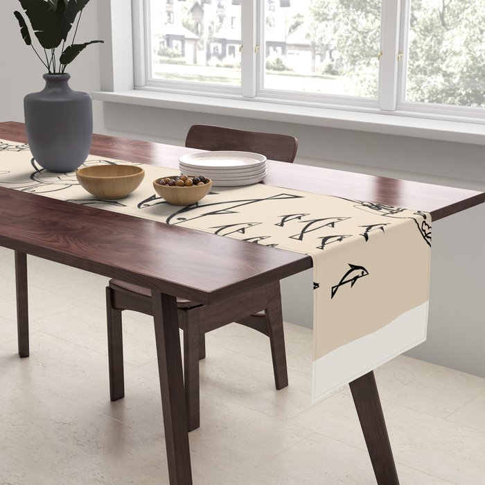 Minimal Sea Life 2 Table Runner Gallery Image 2