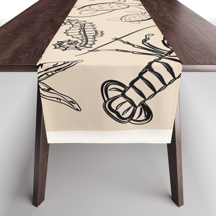 Minimal Sea Life 2 Table Runner Gallery Image 1