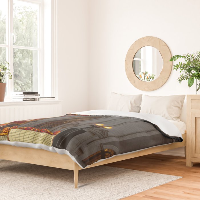 Chicago Theatre Sign Downtown State Street Historic Theater Marquee Duvet Cover Gallery Image 2