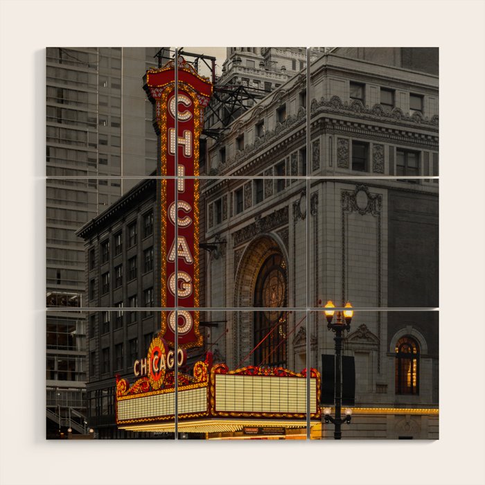 Chicago Theatre Sign Downtown State Street Historic Theater Marquee Wood Wall Art