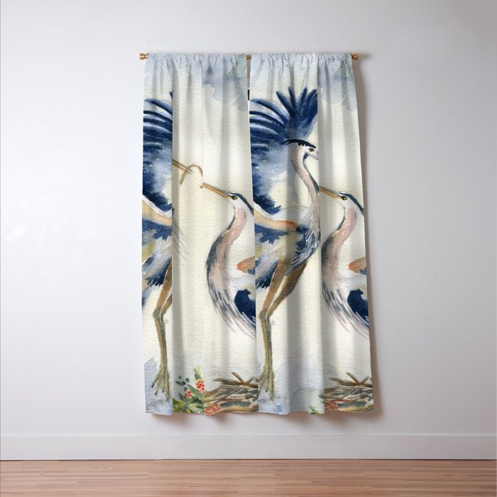 Great Blue Heron Couple Window Curtain Gallery Image 3