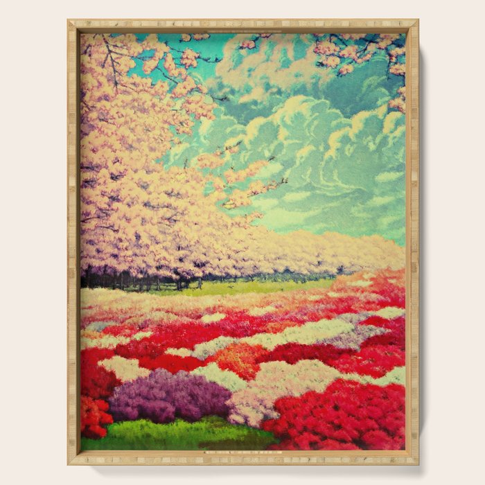  Impending Spring Storm - A Pink Welcome at Yaha - Nature Landscape Serving Tray Gallery Image 1