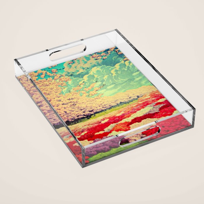  Impending Spring Storm - A Pink Welcome at Yaha - Nature Landscape Acrylic Tray Gallery Image 1