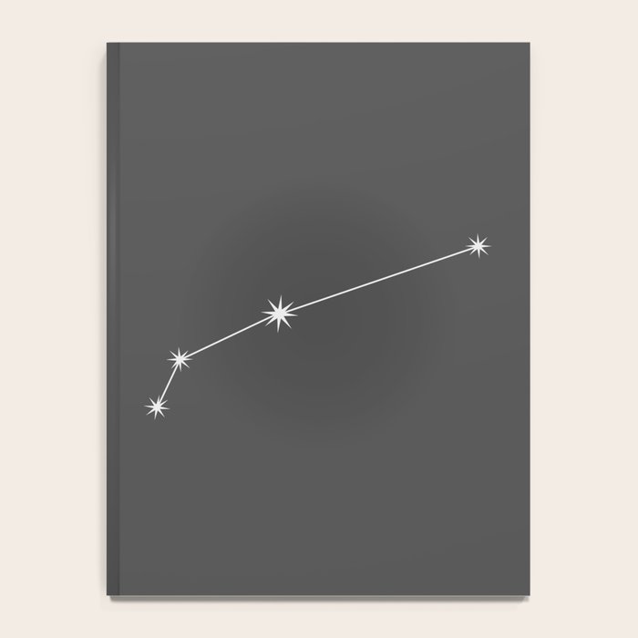 Aries Zodiac Star Constellation Line Art Grey Notebook Gallery Image 4