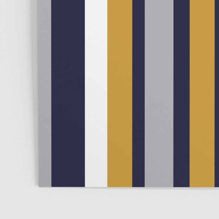 Modern Stripes in Mustard Yellow, Navy Blue, Gray, and White. Minimalist Color Block Poster Gallery Image 3