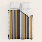 Modern Stripes in Mustard Yellow, Navy Blue, Gray, and White. Minimalist Color Block Duvet Cover Gallery Image 6