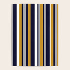 Modern Stripes in Mustard Yellow, Navy Blue, Gray, and White. Minimalist Color Block Poster Gallery Image 4