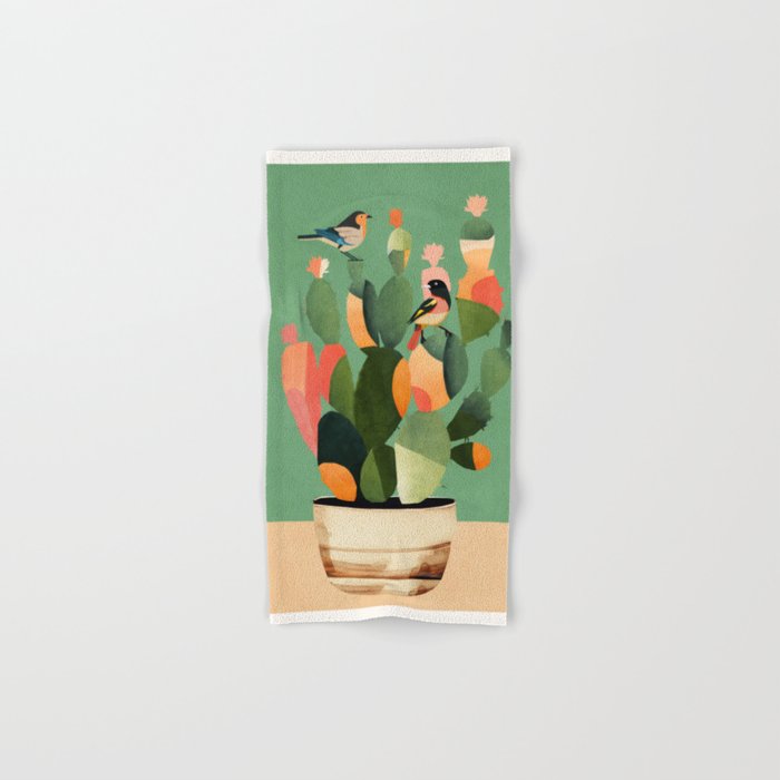 Cactus & Birds 3 Bath Towel Gallery Image 1
