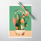 Cactus & Birds 3 Wrapping Paper Gallery Image 1