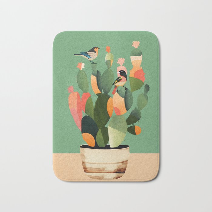 Cactus & Birds 3 Bath Mat Gallery Image 1