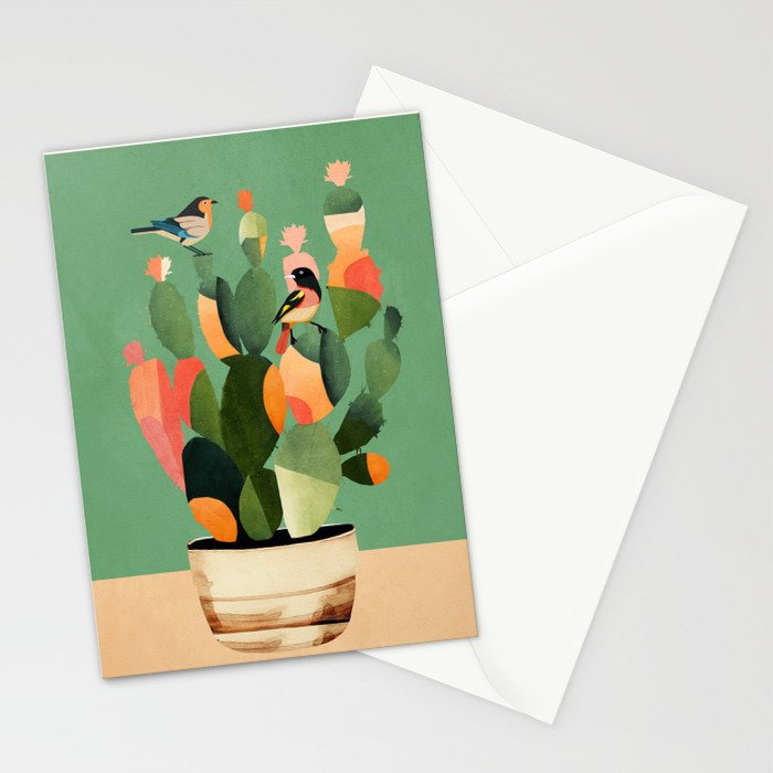 Cactus & Birds 3 Stationery Card Gallery Image 2