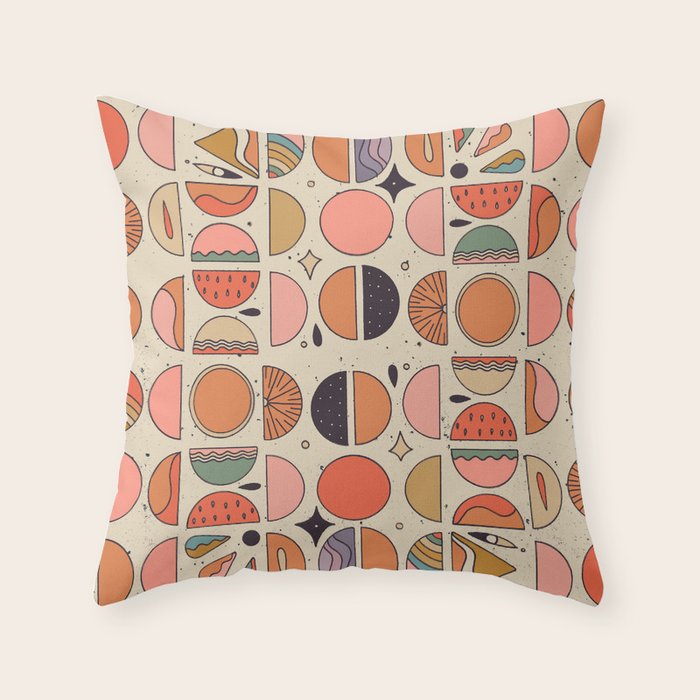 Retro Fruits Throw Pillow Gallery Image 1