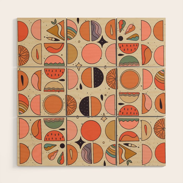 Retro Fruits Wood Wall Art Gallery Image 1
