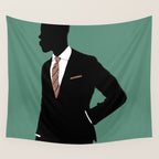Man in Suit with Red Tie - Masculine Art Print  Wall Tapestry Gallery Image 4