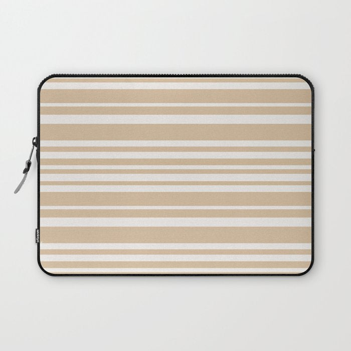 Classic Stripes XLIII - Neutral Tan Laptop Sleeve Gallery Image 1