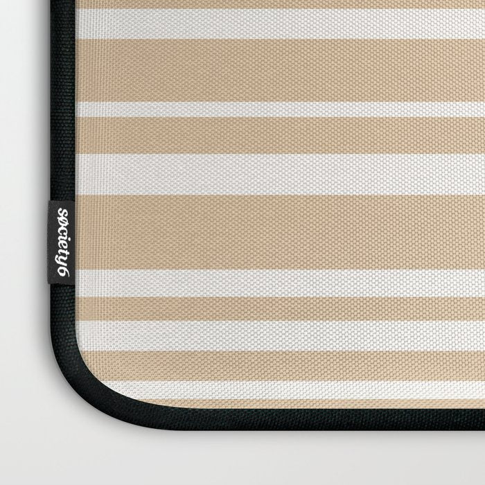 Classic Stripes XLIII - Neutral Tan Laptop Sleeve Gallery Image 3