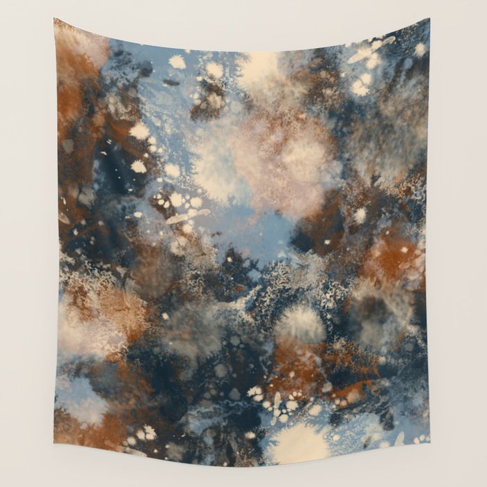 Earth watercolor splashes 2 Wall Tapestry Gallery Image 4