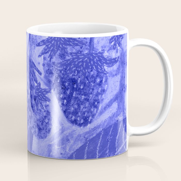 Strawberry Garden in Botanical Blue Coffee Mug Gallery Image 1