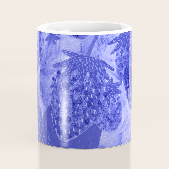 Strawberry Garden in Botanical Blue Coffee Mug Gallery Image 4