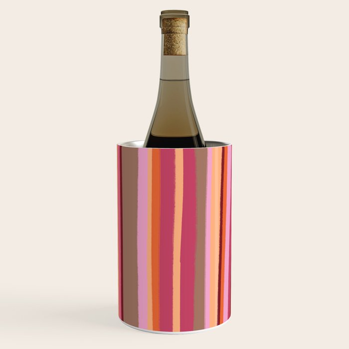 Sunday Morning Stripes Inspired by PANTONE 17 1230 Mocha Mousse Wine Chiller Gallery Image 2