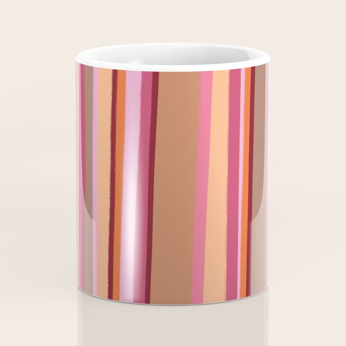 Sunday Morning Stripes Inspired by PANTONE 17 1230 Mocha Mousse Coffee Mug Gallery Image 4
