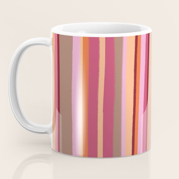 Sunday Morning Stripes Inspired by PANTONE 17 1230 Mocha Mousse Coffee Mug Gallery Image 3