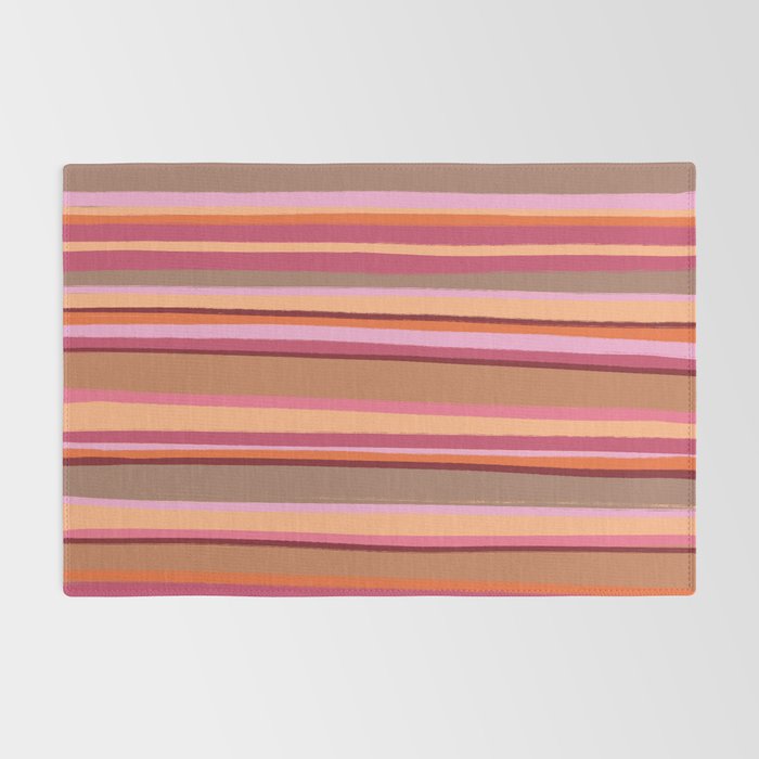 Sunday Morning Stripes Inspired by PANTONE 17 1230 Mocha Mousse Rug Gallery Image 2