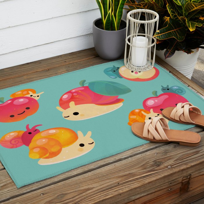 Apple snail Outdoor Rug Gallery Image 2