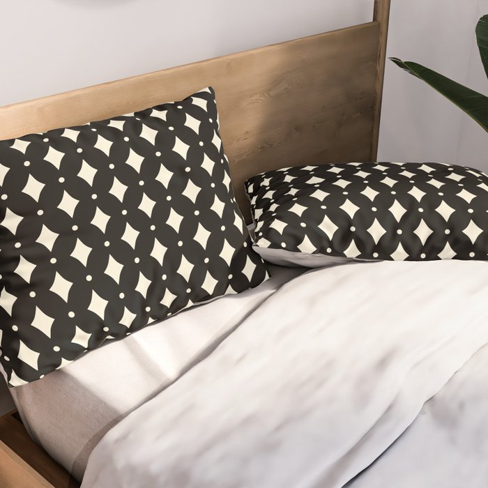 Vintage Stars IX Black and White Pillow Sham Gallery Image 2