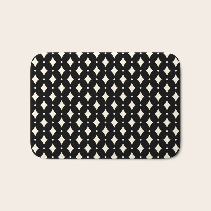 Vintage Stars IX Black and White Bath Mat Gallery Image 1