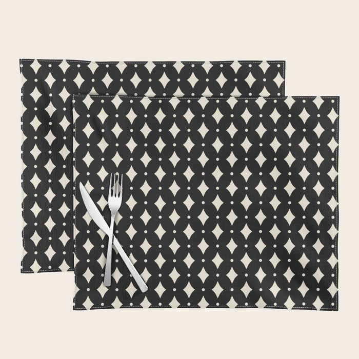 Vintage Stars IX Black and White Placemat Gallery Image 1