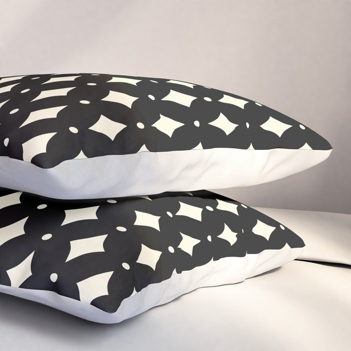 Vintage Stars IX Black and White Pillow Sham Gallery Image 3