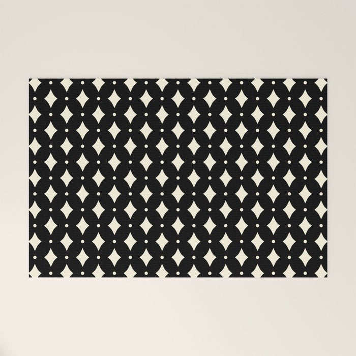 Vintage Stars IX Black and White Welcome Mat Gallery Image 1