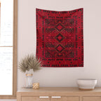 Scarlet Elegance: Oriental Moroccan & Ottoman Artistry Wall Tapestry Gallery Image 2