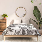 Antique 18th Century French Vintage Toile de Jouy Black & White Comforter Gallery Image 3