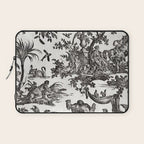 Antique 18th Century French Vintage Toile de Jouy Black & White Laptop Sleeve Gallery Image 1