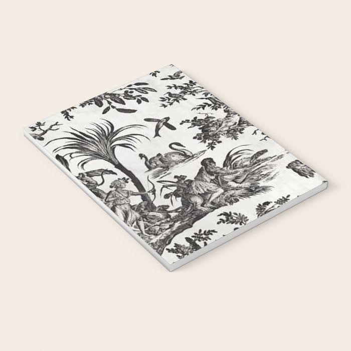 Antique 18th Century French Vintage Toile de Jouy Black & White Notebook Gallery Image 3