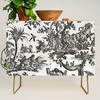 Antique 18th Century French Vintage Toile de Jouy Black & White Credenza Gallery Image 1