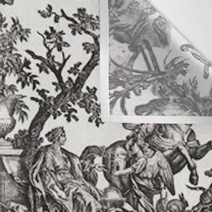 Antique 18th Century French Vintage Toile de Jouy Black & White Wall Tapestry Gallery Image 3