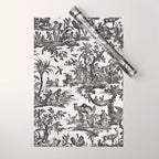 Antique 18th Century French Vintage Toile de Jouy Black & White Wrapping Paper Gallery Image 1