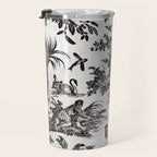 Antique 18th Century French Vintage Toile de Jouy Black & White Travel Mug Gallery Image 3
