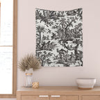 Antique 18th Century French Vintage Toile de Jouy Black & White Wall Tapestry Gallery Image 2