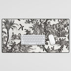 Antique 18th Century French Vintage Toile de Jouy Black & White Desk Mat Gallery Image 1