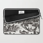 Antique 18th Century French Vintage Toile de Jouy Black & White Laptop Sleeve Gallery Image 2
