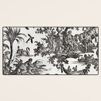 Antique 18th Century French Vintage Toile de Jouy Black & White Desk Mat Gallery Image 3