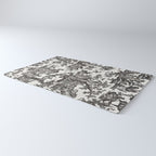 Antique 18th Century French Vintage Toile de Jouy Black & White Rug Gallery Image 3