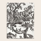 Antique 18th Century French Vintage Toile de Jouy Black & White Notebook Gallery Image 4